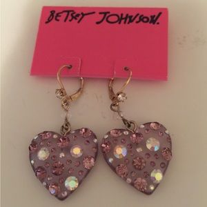 Dangling Acrylic Earrings with Rhinestones